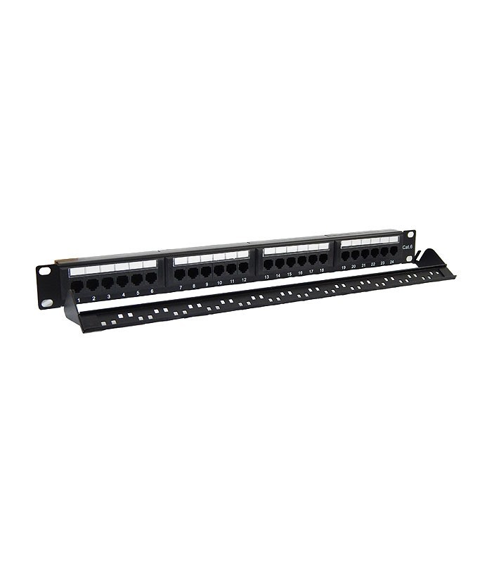 پچ پنل 24 پورت همراه با کیستون Cat6 UTP وی نت V-NPC6U024
