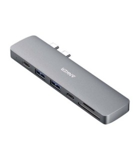 هاب 7 پورت Type C به USB 3.0 با پورت Type C و HDMI و درگاه کارت حافظه با قابلیت PD انکر A8371 547