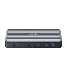 هاب 9 پورت Type C به USB 3.1 - 2.0 با پورت میکروفون و HDMI و Type C و LAN و DisplayPort با قابلیت PD انکر A8394