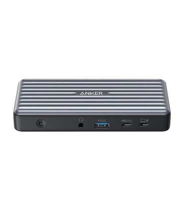 هاب 9 پورت Type C به USB 3.1 - 2.0 با پورت میکروفون و HDMI و Type C و LAN و DisplayPort با قابلیت PD انکر A8394