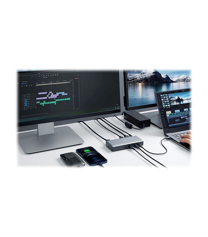 هاب 9 پورت Type C به USB 3.1 - 2.0 با پورت میکروفون و HDMI و Type C و LAN و DisplayPort با قابلیت PD انکر A8394