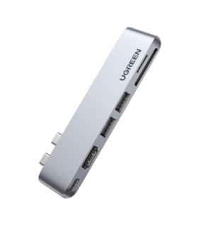 هاب 6 پورت Type C به USB 3.0 و درگاه کارت حافظه با قابلیت PD یوگرین 80856 CM380