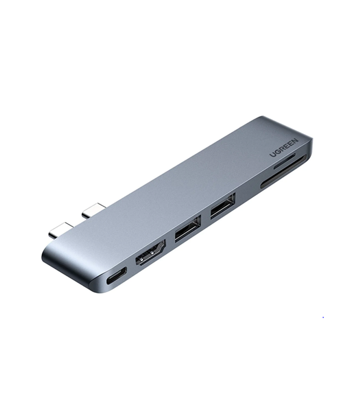 هاب 6 پورت Type C به USB 3.0 و درگاه کارت حافظه با قابلیت PD یوگرین 80856 CM380