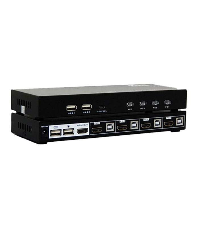 کی وی ام سوئیچ 4 پورت HDMI اتوماتیک همراه کابل کی نت K-SWKH404