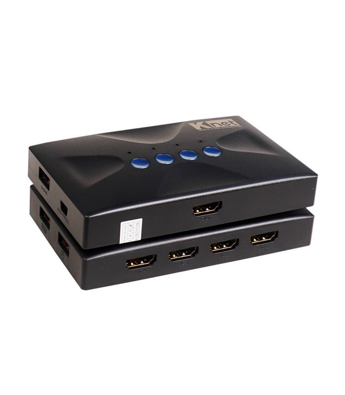 کی وی ام سوئیچ 4 پورت HDMI دستی همراه کابل کی نت K-SWKHM004