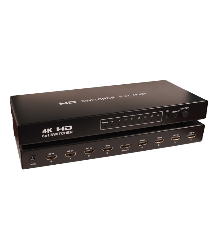 سوئیچ 8 پورت HDMI با آداپتور کی نت K-SWHD2008