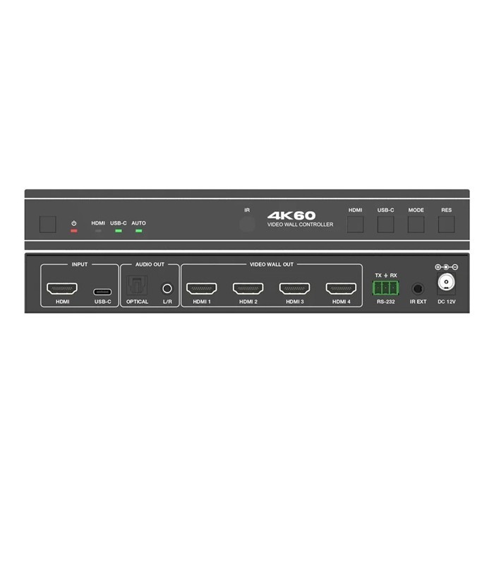 سوئیچ کنترلر ویدیو وال 4 پورت HDMI با رزولوشن 4k با ریموت کنترل فرانت FN-W214C