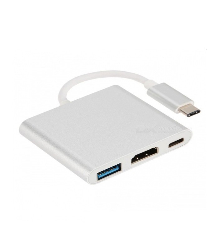 هاب 3 پورت Type C به 3.0 USB با پورت HDMI با قابلیت PD لایمستون LS-UCH