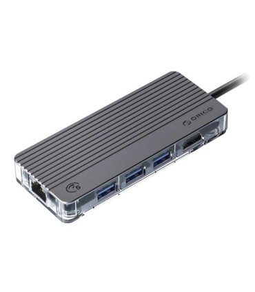 هاب 6 پورت Type C به USB 3.0 با پورت HDMI و LAN با قابلیت PD اوریکو WB-6RJ-V1
