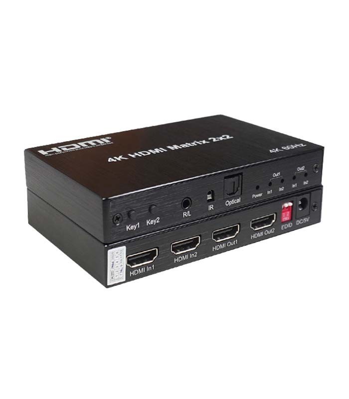 ماتریکس سوئیچ 2 در 2 HDMI با ریموت کنترل کی نت K-MAHD2022