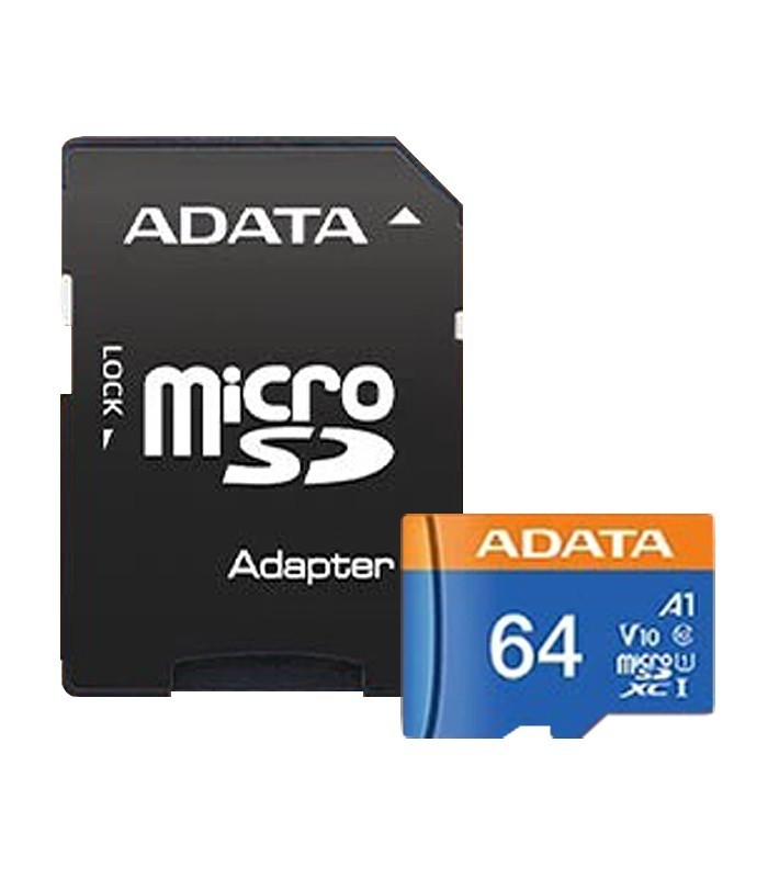 کارت حافظه microSDXC ای دیتا Premier کلاس 10 سرعت 100MBps ظرفیت 64 گیگابایت همراه با آداپتور SD