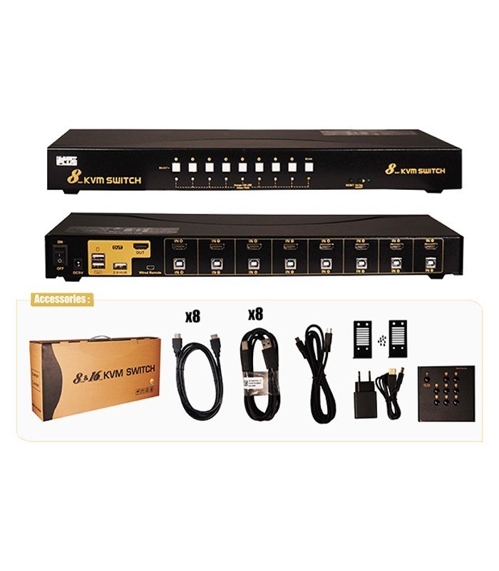 کی وی ام سوئیچ 16 پورت HDMI اتوماتیک کی نت پلاس KP-H6216