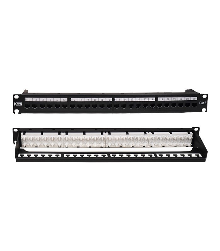 پچ پنل 24 پورت همراه با کیستون Cat6 UTP کی نت K-NPC6UTL24
