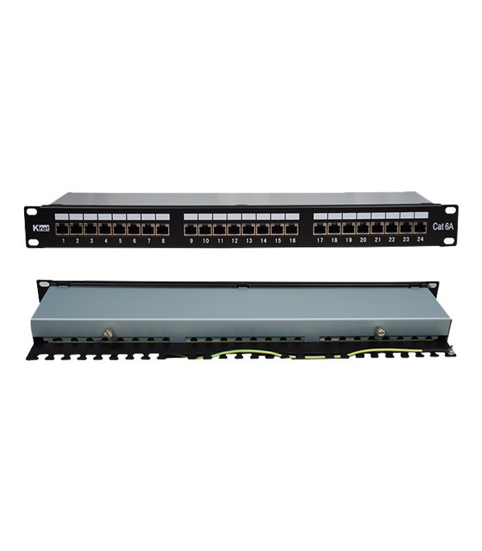 پچ پنل 24 پورت همراه با کیستون Cat6a STP کی نت K-NPC6AS024