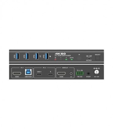 کی وی ام سوئیچ 2 پورت HDMI همراه کابل فرانت FN-K3C21