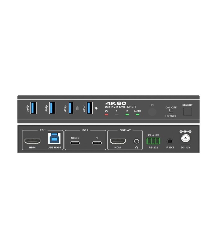 کی وی ام سوئیچ 2 پورت HDMI همراه کابل فرانت FN-K3C21