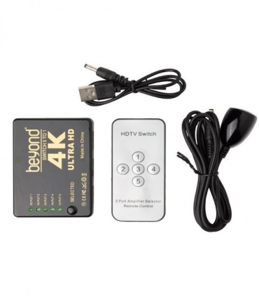 سوئیچ 5 پورت HDMI با قابلیت 3D و رزولوشن 4K با ریموت کنترل بیاند BA-717