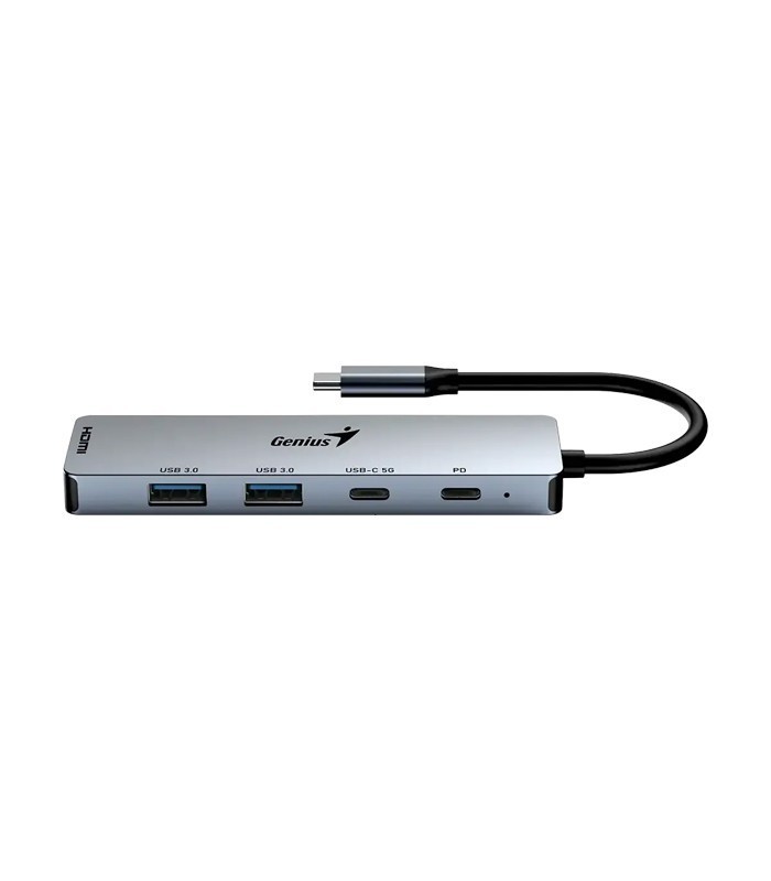 هاب 5 پورت Type C به 3.0 USB با پورت HDMI با قابلیت PD جنیوس UH-500